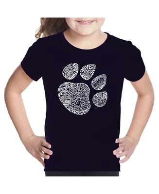 Big Girl's Word Art T-shirt - Cat Paw