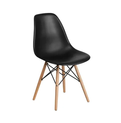 Merrick Lane Elton Series Polypropylene Accent Chair With Metal Braced Wooden Legs