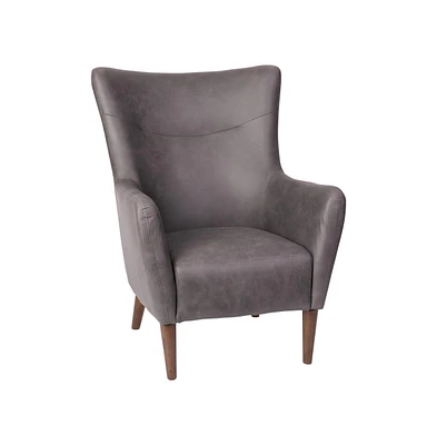Regal Traditional Wingback Accent Chair, Upholstery And Wooden Frame Legs