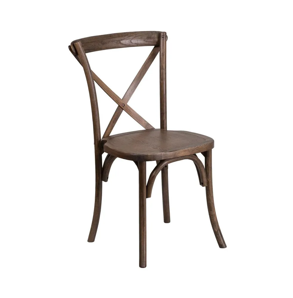 Merrick Lane Davisburg Stackable Wooden Cross Back Bistro Dining Chair