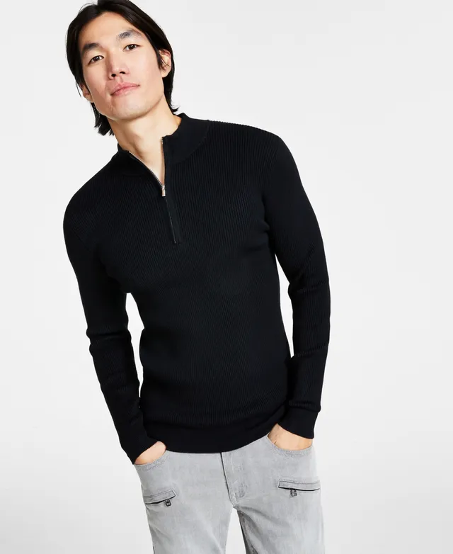 I.N.C. International Concepts INC International Concepts Men's Cashmere  Mixed-Stitch Turtleneck Sweater, Created for Macy's - Macy's