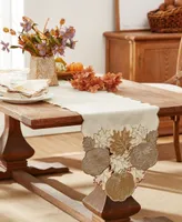 Elrene Metallic Pumpkin Cutwork Fabric Table Runner