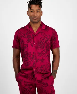 I.n.c. International Concepts Men's Twilight Regular-Fit Floral Button-Down Camp Shirt, Created for Macy's