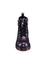 Nina Big Girls Colette Glitter Exterior Lace up Zipper Boot