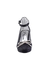 Nina Big Girls Daylin Ankle Strap Rhinestone Bow Dress Shoe