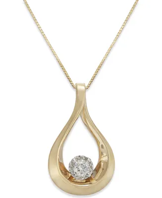 Diamond Loop Pendant Necklace in 14k Gold (1/8 ct. t.w.)
