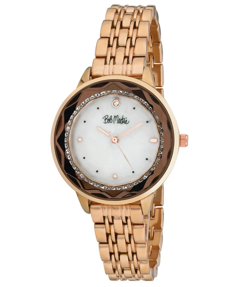 Bob Mackie Unisex Quartz Rose Gold-Tone Alloy Watch 34mm