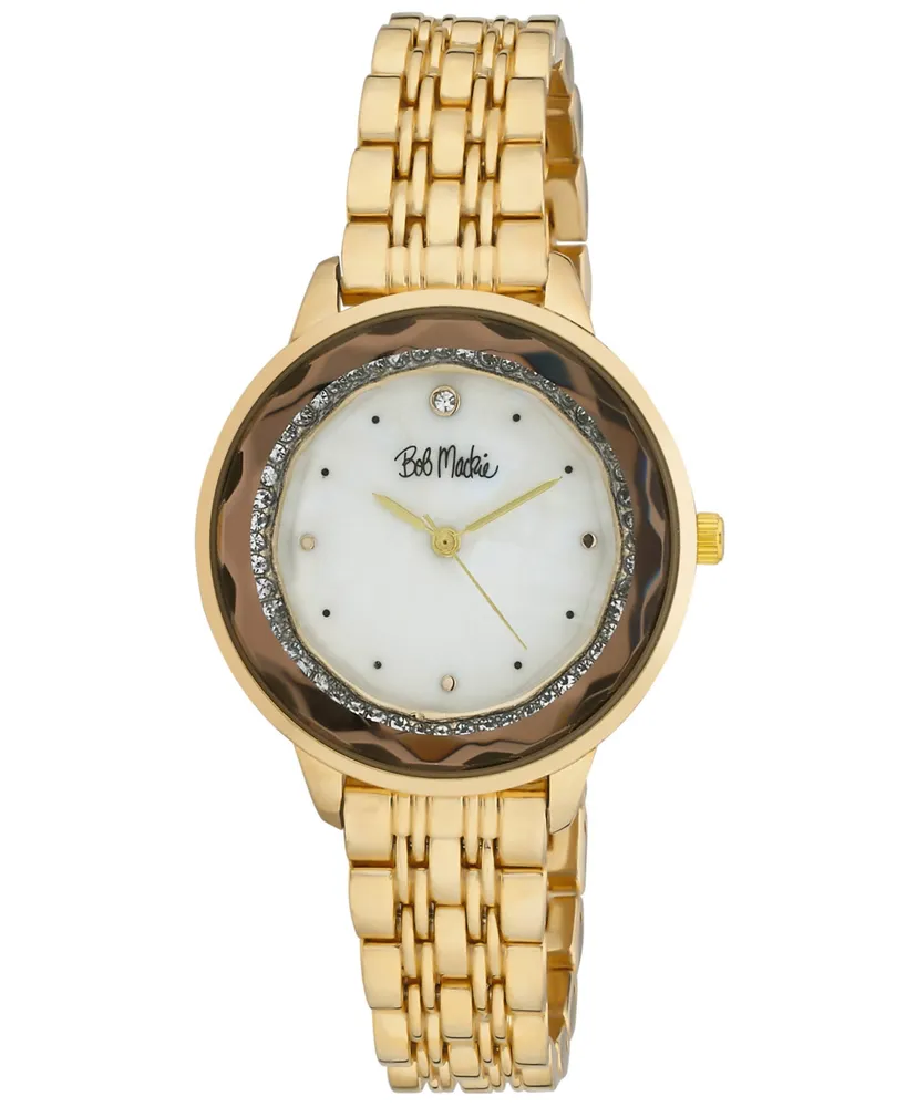 Bob Mackie Unisex Quartz Gold-Tone Alloy Watch 34mm