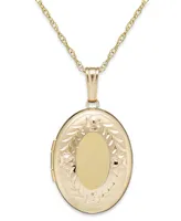 Engraved Oval Locket in 14k Gold