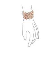 Bling Jewelry Holiday Fashion Wide Cuff Pink Rose Gold Plated Pink Cats Eye Crystal Statement Stretch Bracelet For Women Prom