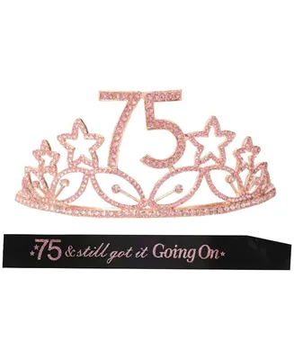 MEANT2TOBE 75th Birthday Sash and Tiara for Women