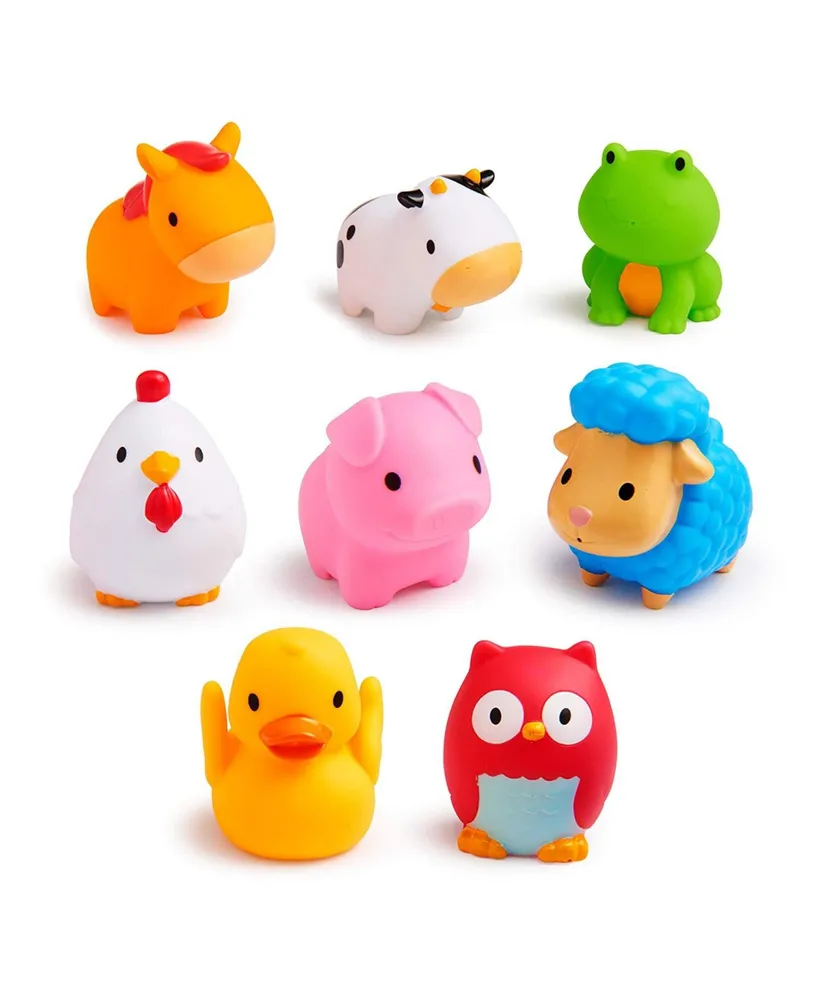 Munchkin Toddler Farm Animal Squirts Baby Bath Toy, 8 Pack - Assorted Pre