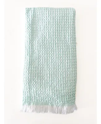 Anaya Home Bright Aqua 2 Tone Turkish Cotton Waffle Bath Towel