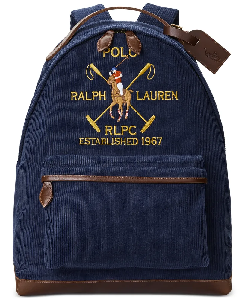 Polo Ralph Lauren Men\'s Crest Leather-Trim Corduroy Backpack | Westland Mall