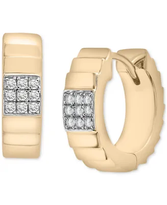 Audrey by Aurate Diamond Textured Small Huggie Hoop Earrings (1/10 ct. t.w.) in Gold Vermeil, Created for Macy's