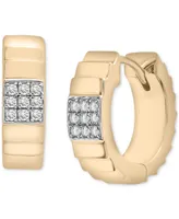 Audrey by Aurate Diamond Textured Small Huggie Hoop Earrings (1/10 ct. t.w.) in Gold Vermeil, Created for Macy's