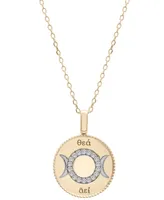 Diamond Triple Moon Goddess 18" Pendant Necklace (1/10 ct. t.w.) in Gold Vermeil, Created for Macy's