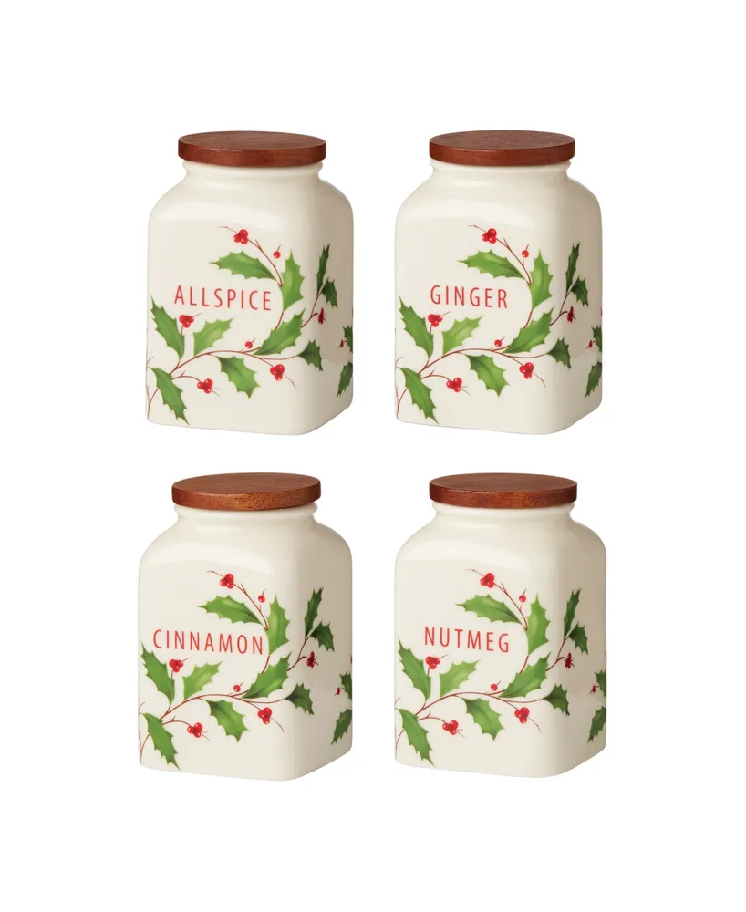 Lenox Holiday Baking Spice Jars, Set of 4