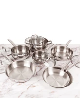 BergHOFF Belly Shape 12pc 18/10 Stainless Steel Cookware Set, Glass Lids