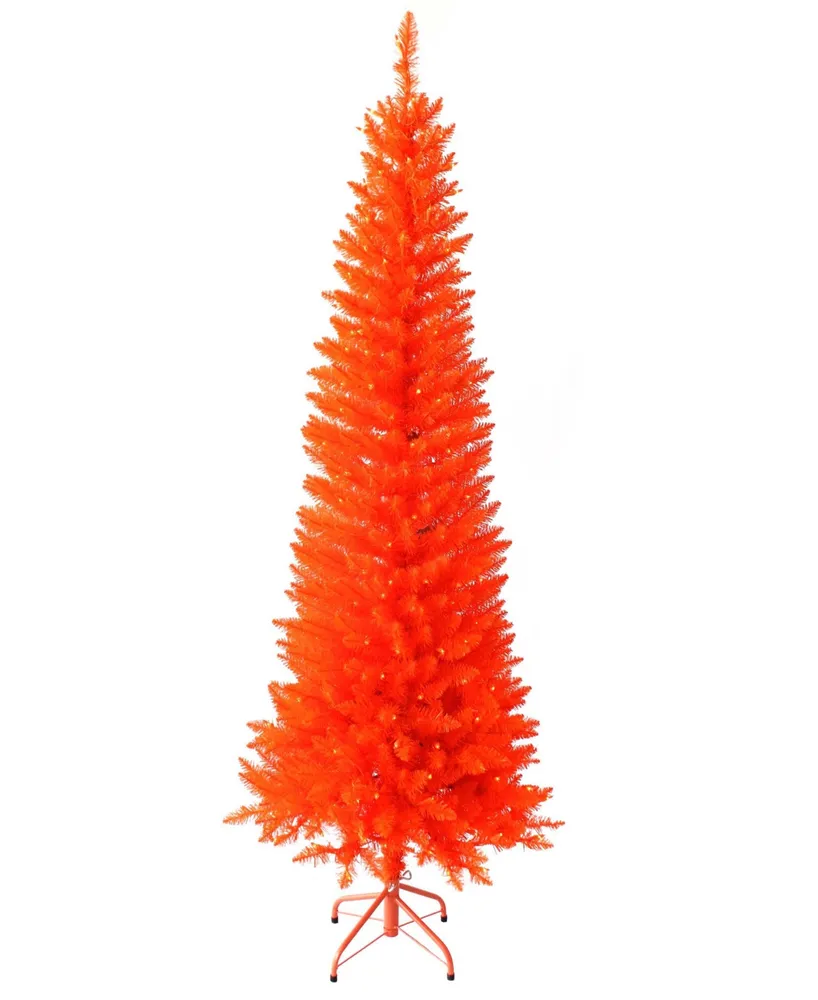 Kurt Adler 6' Pre-Lit Orange Slim Tree