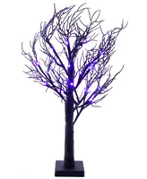 Kurt Adler 2' Purple Led Black Glitter Tabletop Tree