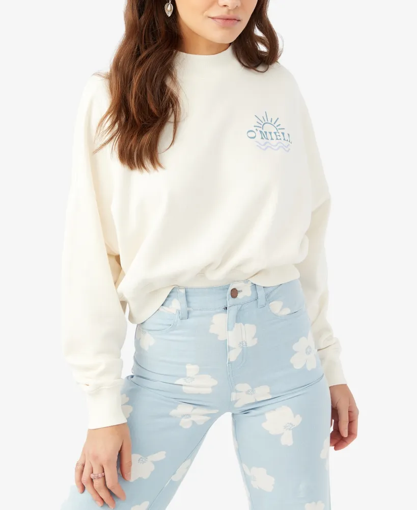 O'Neill Juniors' Moment Graphic Crop Cotton Sweatshirt