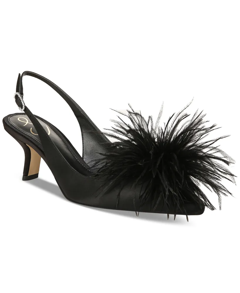 Sam Edelman Women's Bianka Feather Slingback Kitten-Heel Pumps