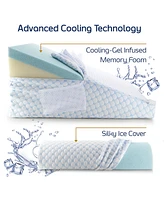 Nestl 12" Cooling Foam Wedge Pillow with Bolster Pillow