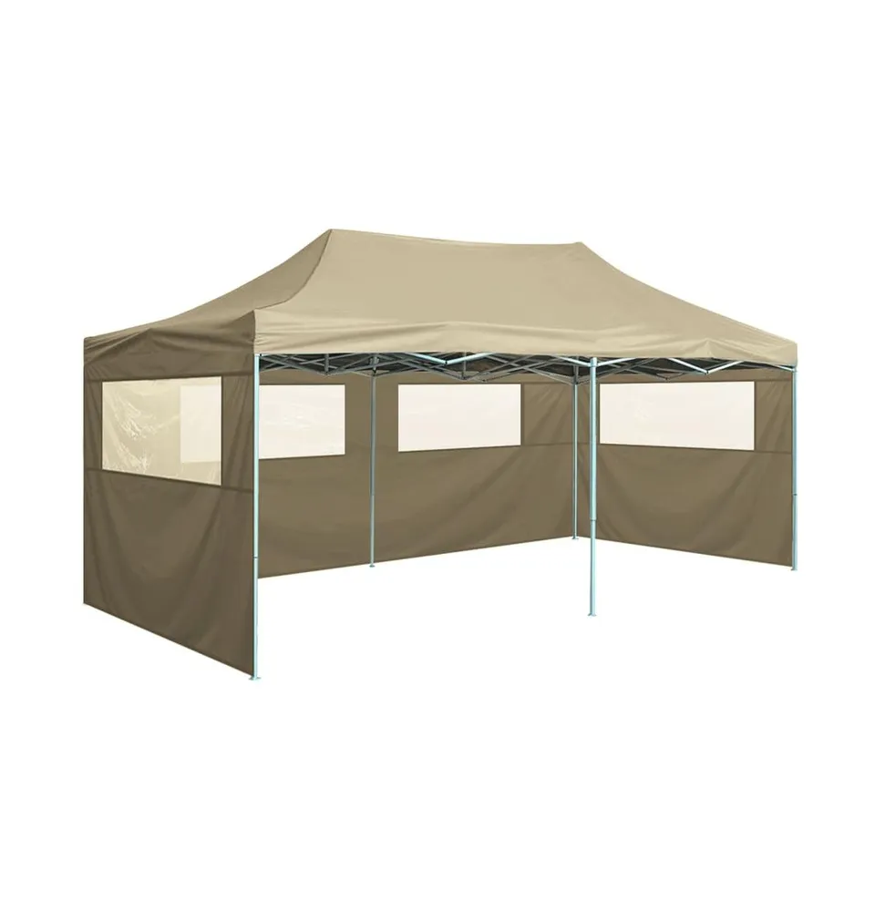 vidaXL Professional Folding Party Tent with 4 Sidewalls 9.8'x19.7' Steel Cream