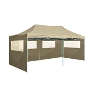 vidaXL Professional Folding Party Tent with 4 Sidewalls 9.8'x19.7' Steel Cream