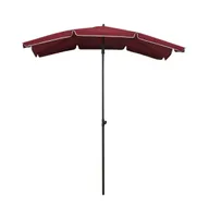 vidaXL Garden Parasol with Pole 78.7"x51.2" Bordeaux Red