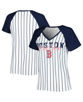 Women's Concepts Sport White Boston Red Sox Reel Pinstripe Nightshirt