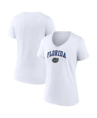 Women's Fanatics White Florida Gators Evergreen Campus V-Neck T-shirt