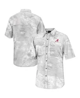 Men's Colosseum White Alabama Crimson Tide Realtree Aspect Charter Full-Button Fishing Shirt