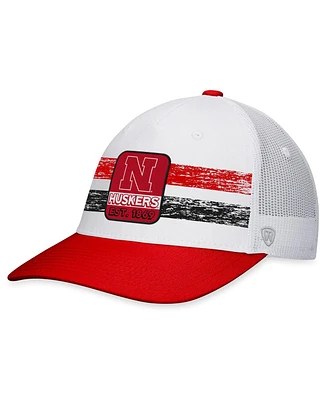 Men's Top of the World White, Scarlet Nebraska Huskers Retro Fade Snapback Hat