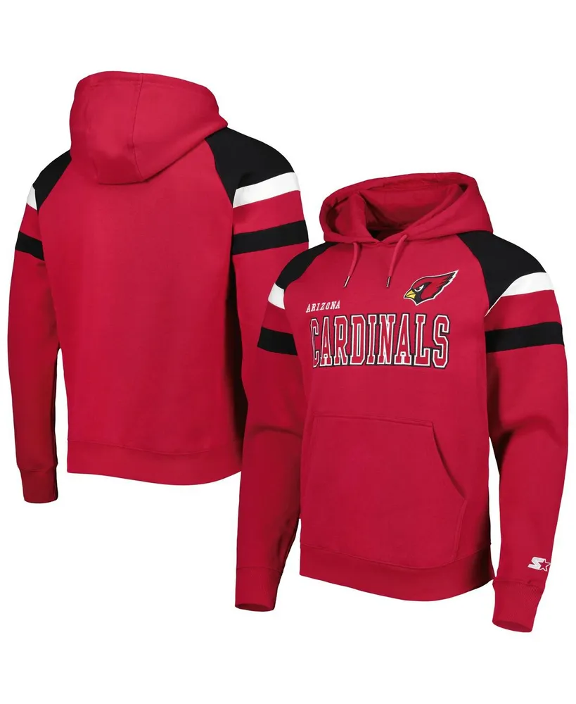 Men's Starter Cardinal Arizona Cardinals Draft Fleece Raglan Pullover Hoodie