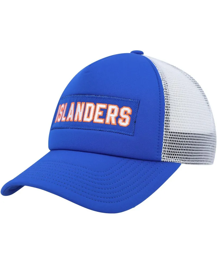 Men's adidas Royal, White New York Islanders Team Plate Trucker Snapback Hat