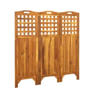 vidaXL 3-Panel Room Divider 47.6"x0.8"x47.2" Solid Acacia Wood