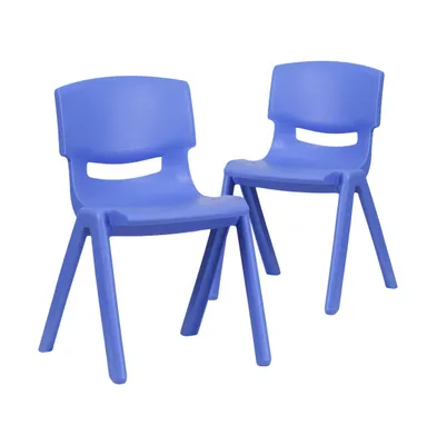 Emma+Oliver 2 Pack Plastic Stack School Chair With 13.25"H Seat, K-2