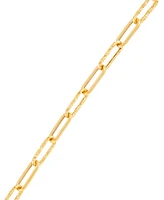 Polished & Textured Paperclip Link Bracelet in 14k Gold