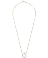 Wrapped Diamond Circle Pendant Necklace (1/6 ct. t.w.) in 14k Gold, 16" + 1" extender, Created for Macy's