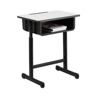 Emma+Oliver Student Desk With Top And Adjustable Height Pedestal Frame