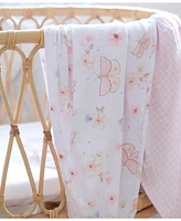 Living Textiles Baby Girls Cotton Jersey Swaddle Blankets, Pack of 2