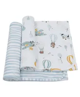 Living Textiles Baby Boys Cotton Jersey Swaddle Blankets, Pack of 2