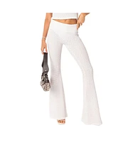 Women's Amalia Textured Knit Fold Over Pants