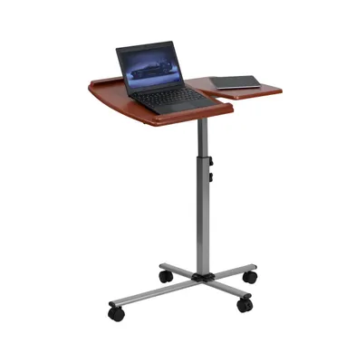 Emma+Oliver Angle And Height Adjustable Mobile Laptop Computer Table With Top