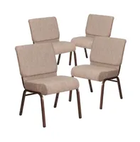 Emma+Oliver 4 Pack 21''W Stacking Church Chair