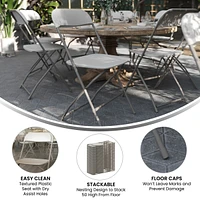 Plastic Folding Chair - 4 Pack 650Lb Weight Capacity