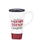 Evergreen Ceramic Flomo 360 Travel Cup, 17 oz., I'm only a morning person on Christmas