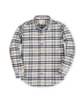 Hope & Henry Boys Organic Long Sleeve Plaid Flannel Button Down Shirt with Elbow Patches